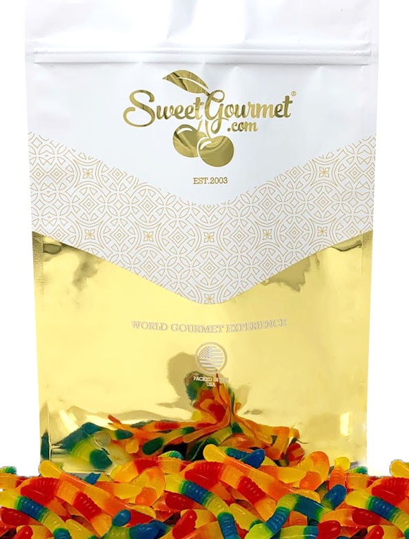SweetGourmet SugarFree Gummy Worms Multicolored Candy 4 Pounds