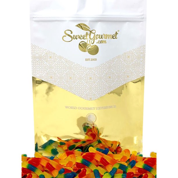 SweetGourmet SugarFree Gummy Worms Multicolored Candy 4 Pounds