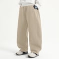 thumbnail image 5 of Byoo Acid Wash Wide Leg Denim Jeans for Toddler Girls High Rise Casual Pants City Stroll Bottoms,Khaki, 5 of 6