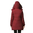 thumbnail image 4 of GGleaf Women's Plus Size Winter Thicken Puffer Coat Warm Snow Jacket with Fur Removable Hood Burgundy Red 4X, 4 of 7