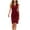 Red, variant on HONHUZH Homecoming Dresses for Teens Solid Color Waist Up Dress With V-neck Sleeveless Irregular Hem Skirt 2XL