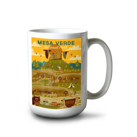

15 fl oz Ceramic Mug Mesa Verde National Park Geometric National Park Series Dishwasher & Microwave Safe