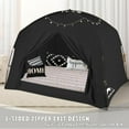 thumbnail image 4 of Bed Tents for Kids and Adult, Portable 100% Breathable and 93% Blackout Toddler Dream Play Tent, 3 Doors Big Privacy Space Sleeping Canopy for Floor or Twin Full Queen Sizes Bed (Black, Twin-Size), 4 of 8