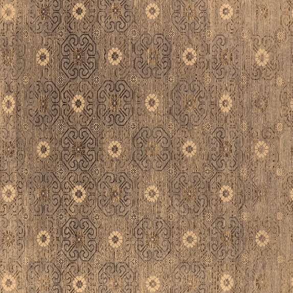 Ahgly Company Indoor Square Oriental Brown Industrial Area Rugs, 8' Square
