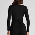 thumbnail image 5 of ZyeKqe Womens Long Sleeve Shirts Crewneck Going out Tops Slim Fitted Undershirts Base Layer Stretchy Basic Tight Tees, 5 of 7