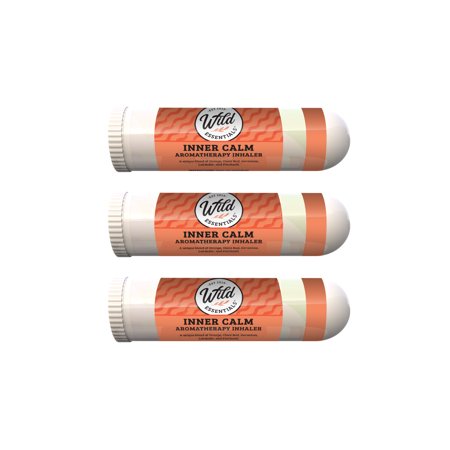 Wild Essentials 3 Pack of Inner Calm Aromatherapy Nasal Inhalers Made with 100% Natural, Therapeutic Grade Essential Oils to Help Calm Your Spirit - Relaxing