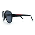 thumbnail image 6 of Mens Unique Metal Flex Hinge Round Fashion Racer Plastic Sunglasses All Black, 6 of 8