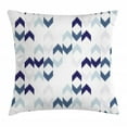 thumbnail image 1 of Navy Throw Pillow Cushion Cover, Abstract Ethnic Ikat Chevron with Hazy Zigzag Folk Traditional image, Decorative Square Accent Pillow Case, 18 X 18 Inches, Slate Blue Grey Indigo White, by Ambesonne, 1 of 2