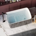 thumbnail image 3 of 49" x 28" Acrylic Freestanding Soaking Bathtub, Square-shape Japanese Soaking Hot Tub, Sit-In Design with Chrome Overflow and Drain, Glossy Black, 3 of 9