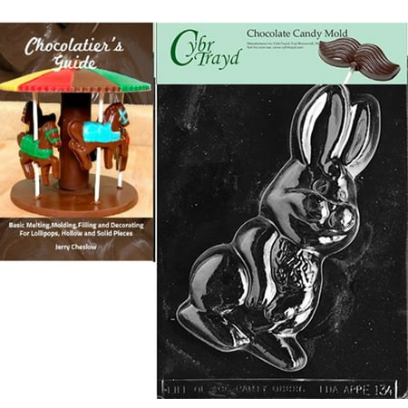 Easter Bunny Molds Cybrtrayd Large Bunny Easter Chocolate Candy Mold with Our Chocolatier's Guide Instructions Manual ()
