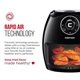 thumbnail image 4 of Chefman Freidora de aire de 6,5 cuartos con cesta plana que ahorra espacio, freidora de aire caliente sin aceite con temporizador de 60 minutos y apagado automático, piezas aptas para lavavajillas, si, 4 of 5