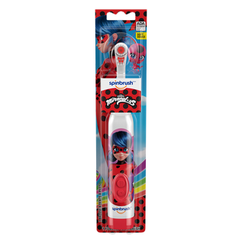 Miraculous Ladybug Spinbrush Kids Toothbrush, Battery-Powered Electric Toothbrush, Soft Bristles, Batteries Included, 1-Count