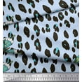 thumbnail image 2 of Soimoi Blue Cotton Cambric Fabric Artistic Insect & Leopard Animal Skin Print Fabric by Yard 42 Inch Wide, 2 of 3