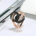 thumbnail image 2 of Interlinking Statement Ring for Women Rose Gold Sterling Plated Sterling Silver Black CZ Ginger Lyne, 2 of 6