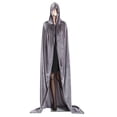 thumbnail image 3 of Capa con capucha Wosthever de terciopelo para boda de Halloween gris, 3 of 6