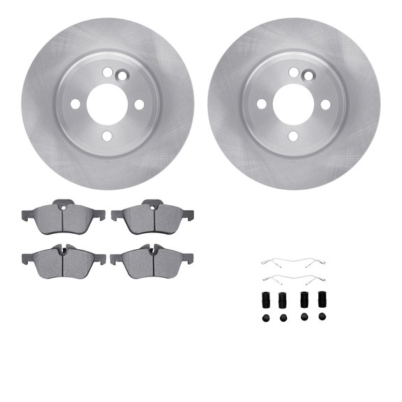Dynamic Friction Company Front Brake Rotors with 5000 Advanced Brake Pads includes Hardware 6512-32028