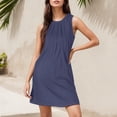 thumbnail image 1 of WILLBEST Vestidos Casuales Para Mujer Vestido De Verano De Color Liso Para Playa, Elegante, Flotante, De Longitud Media, Con Cuello Redondo Y Sin Mangas, 1 of 3