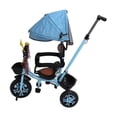 thumbnail image 4 of Triciclo para niños con asiento giratorio azul y ruedas de espuma sólida, triciclo para bebés y niños pequeños con toldo para exteriores, 4 of 15