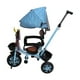 thumbnail image 4 of Triciclo para niños con asiento giratorio azul y ruedas de espuma sólida, triciclo para bebés y niños pequeños con toldo para exteriores, 4 of 15