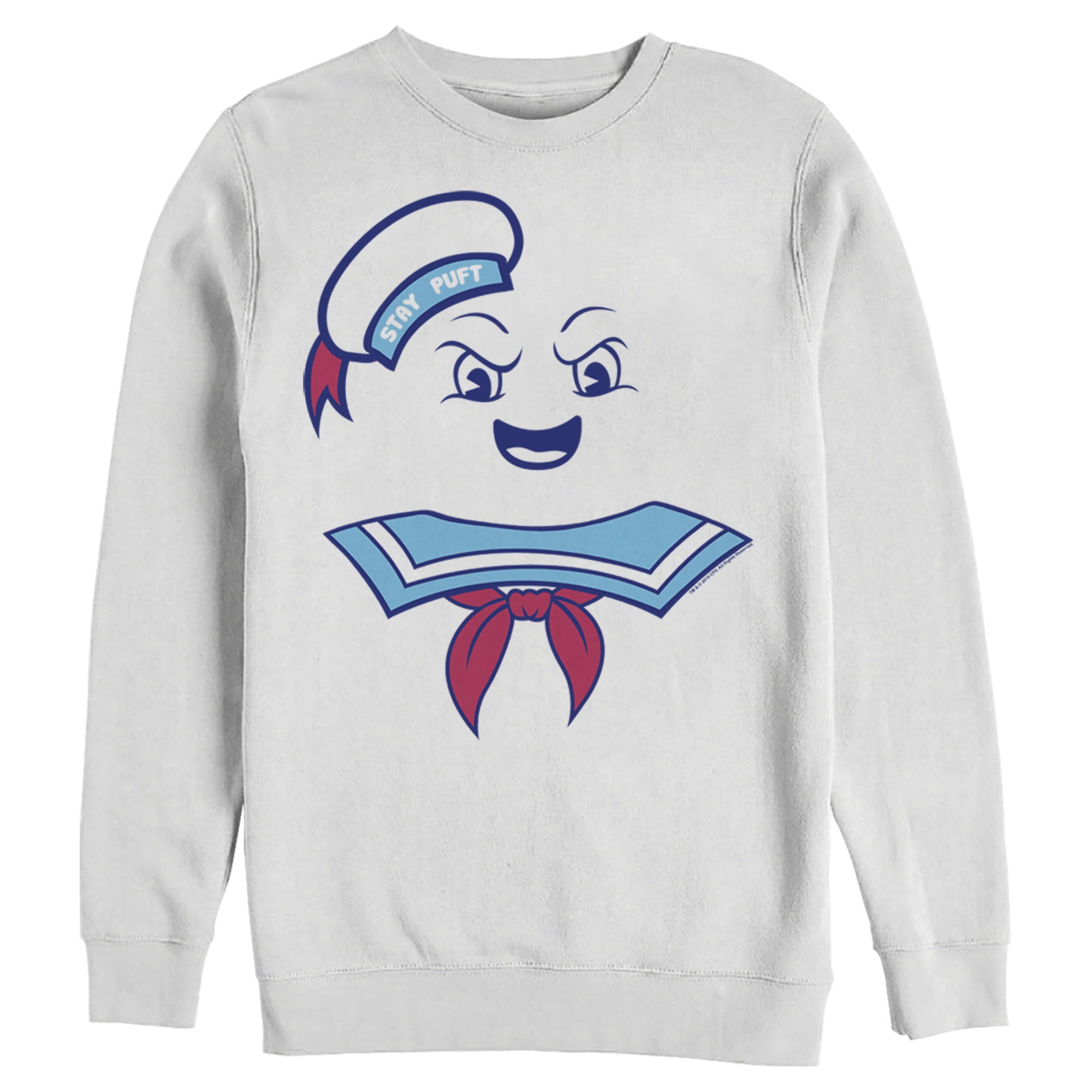 Men's Ghostbusters Stay Puft Marshmallow Man Face Sweatshirt White