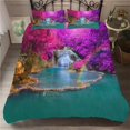 thumbnail image 1 of Waterfall Duvet Cover Set Natural Scenery Quilt Cover Pillowcase Landscape Forest Waterfall Queen Size Polyester Bedding Set, 1 of 7