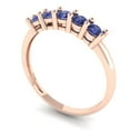 thumbnail image 2 of 0.35 ctw Wedding Band for Women - 14K Rose Gold Simulated Tanzanite Stackable Eternity Ring, 2 of 6