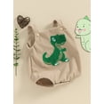 thumbnail image 5 of Gupgi Baby Girls Boys Summer Romper Sleeveless Dinosaur/Shark Embroidery Button Casual Romper, 5 of 9