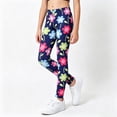 thumbnail image 2 of Gibobby Girls High Waist Yoga Pants Athletic Leggings Printed Kids Toddler Girls 2T 3T 4T 5T 6T Dance Running Yoga Pants Stretchy Workout Active Tights Girls Athletic Pants,Dark Blue,Size 7-8T, 2 of 6