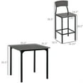 thumbnail image 7 of Demi Bonn 5-Piece Counter Height Bar Table Set, Square Kitchen Table and Chairs Set with Footrest for 4, Gray, 7 of 7