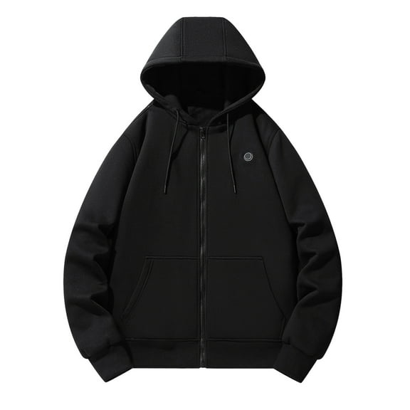 WREESH Hooded Jacket Women Heated Hoodie with Five Zones Intelligent Leisure and Warm Outdoor Hooded Usb Heated Hoodie Jacket Black