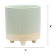 thumbnail image 2 of Mainstays 4" Two Tone Green Ceramic Footed Planter, 2 of 7