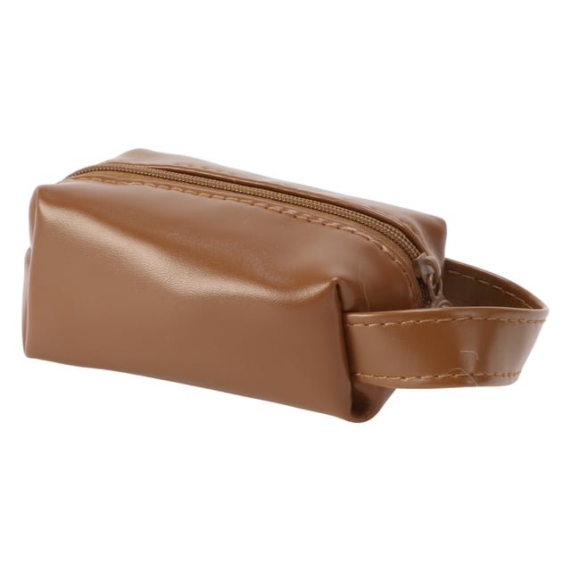 1 Pc Bolsa de Maquillaje Compacta y Duradera para Mujeres para Vacaciones y Viajes de Negocios PU Marrón