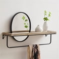 thumbnail image 2 of Linon Lila Center Mirror Wood and Metal Wall Shelf in Black, 2 of 17
