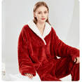 thumbnail image 6 of Women' s Fluffy Pajamas Set Fleece Pullover Pants Loose Plush Sleepwear 2 Piece Pjs Set Warm Loungewear Fuzzy, 6 of 7