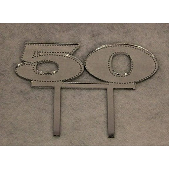 Birthday Cake Toppers - 1/8 Inch Acrylic - Assorted Colors (50, Silver-One Sided)