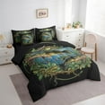thumbnail image 3 of Manfei Animal Fish 7-Piece Bedding Comforter Set,Tree Leaves King Bedding Sets,Fishing Hunting Ultra Soft Bed Sheets,Super Cozy Botanical Room Decor,Reversible, 3 of 6
