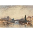 thumbnail image 2 of William Callow 24x17 Black Ornate Framed Double Matted Museum Art Print Titled: View of the Pont Royal (ca. 1833), 2 of 5