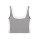 thumbnail image 4 of ATHLECHIC Top de tanque corto ajustado para mujer, con escote cuadrado y bloque de color, camisón deportivo para el verano, color gris, 4 of 5
