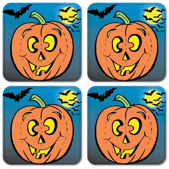 Vinyl Drink Coasters - Set of 4 - Halloween Bat's
