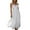 White, variant on Women's V Neck Sleeveless Maxi Dress - Solid Color, Chiffon, Casual, Spring/Autumn