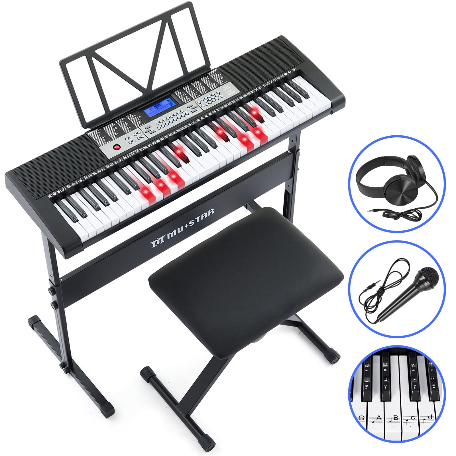 Donner Upgraded 61 Key Electric Piano Keyboard, 249 Voices and