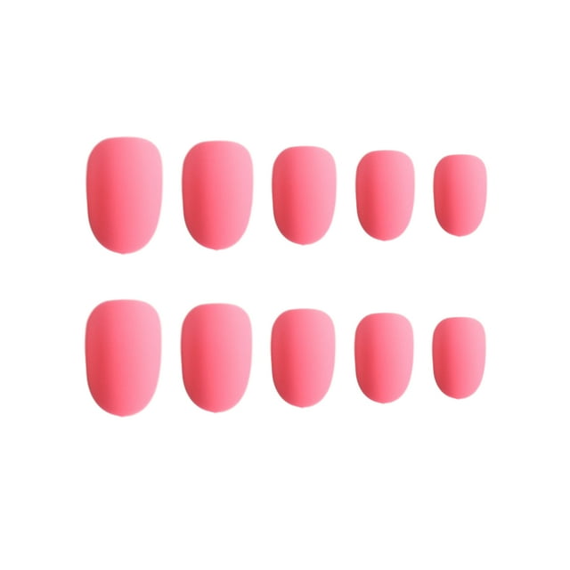24-piece Small Round Head Matte Nails French Style DIY Artificial Exquisite Unique Graceful Personality Nail for Manicure Lovers 10pink
