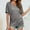Gray, variant on ECZHAW Womens Short Sleeve V Neck Tops with Side Shirring Loose Fit Shirts,