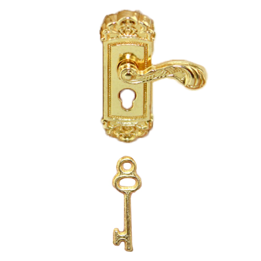 Miniature Dollhouse Brass Keys on Ring 1 piece not removable 1" overall 