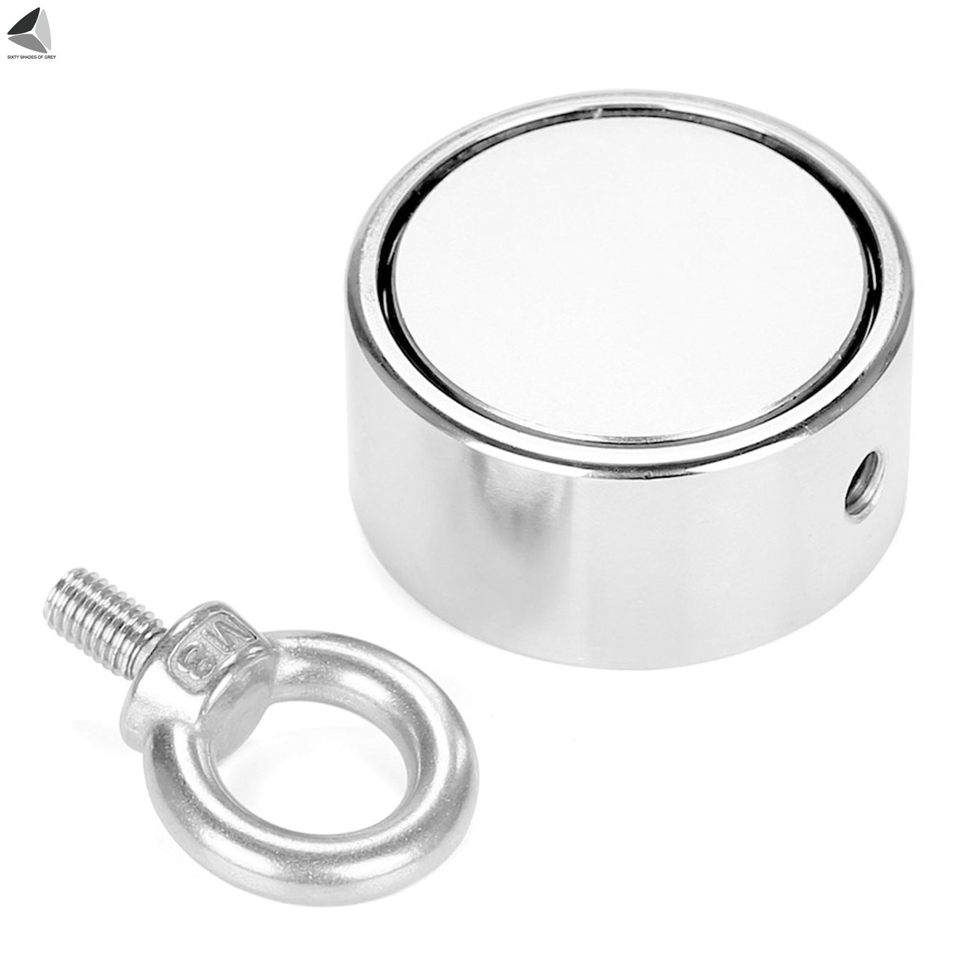 PULLIMORE Round Double Sided Fishing Magnet Super Strong Neodymium 176 / 264 LBS Pulling Force
