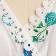 thumbnail image 6 of IBTOM CASTLE Women Mexican Fiesta Dress Summer Floral Embroidered Traditional Wear Beach Holiday Party Long Maxi Gown XXL White, 6 of 8