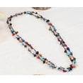 thumbnail image 2 of 56 Inches Long Handmade Multi Stone Nugget Cotton Wax Rope Necklace, 2 of 6