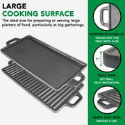 ProSource 2-in-1 Reversible & Preseasoned 19.5” x 9” Cast Iron Griddle