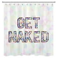 thumbnail image 2 of HVEST Get Naked Shower Curtain,  Colorful Geometric Patterns Diamond Pattern Funny Words Shower Curtain for Bathroom, Waterproof Polyester Fabric Bath Curtain with Hooks, 72X78 inch, 2 of 6