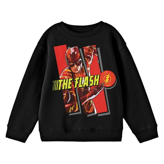 The Flash Movie Character Art Youth Black Sweatshirt-Medium
